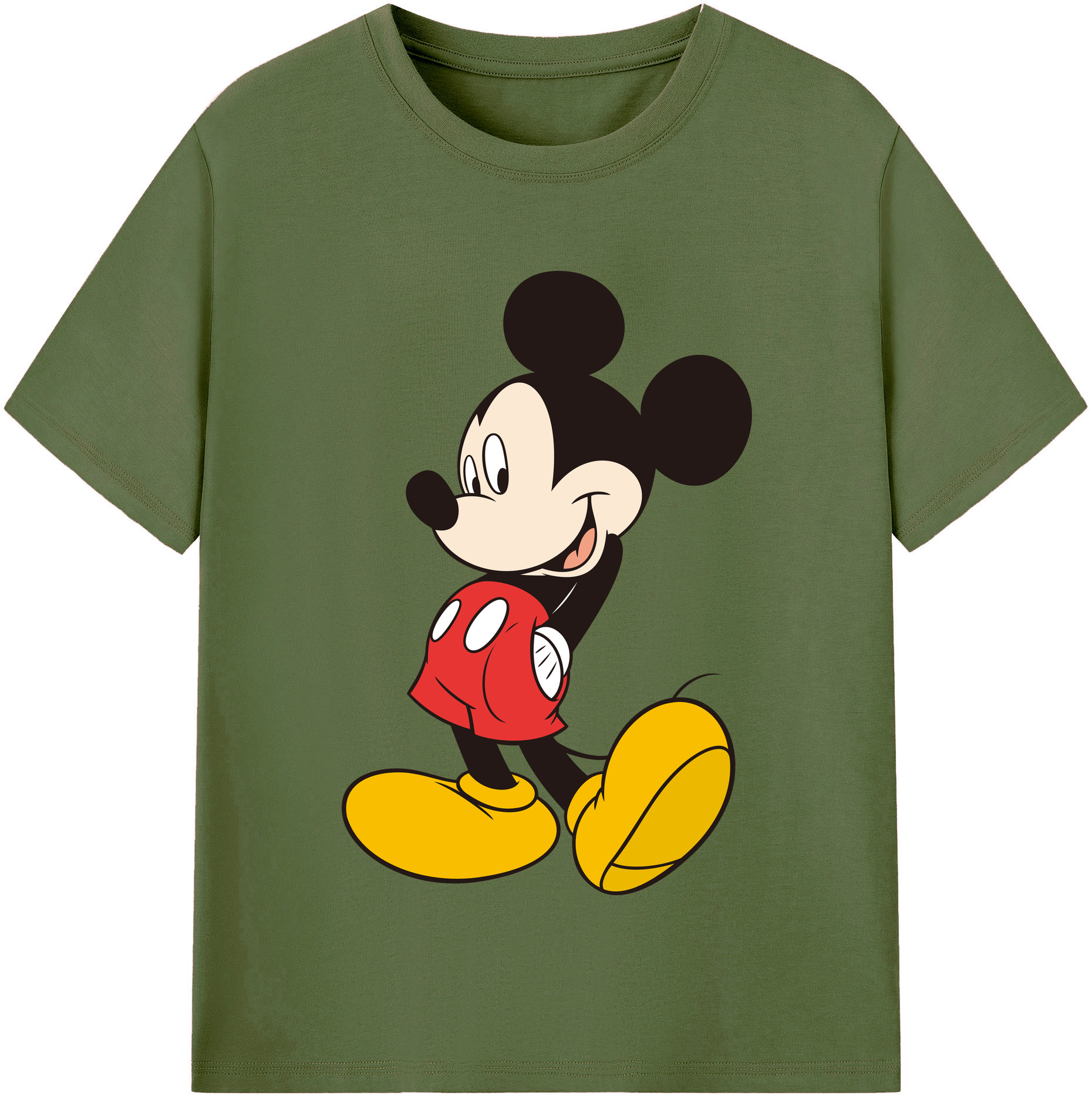 （画像用） ミッキーマウス Mickey Mouse 綿100％半袖Tシャツ（フロントプリント）